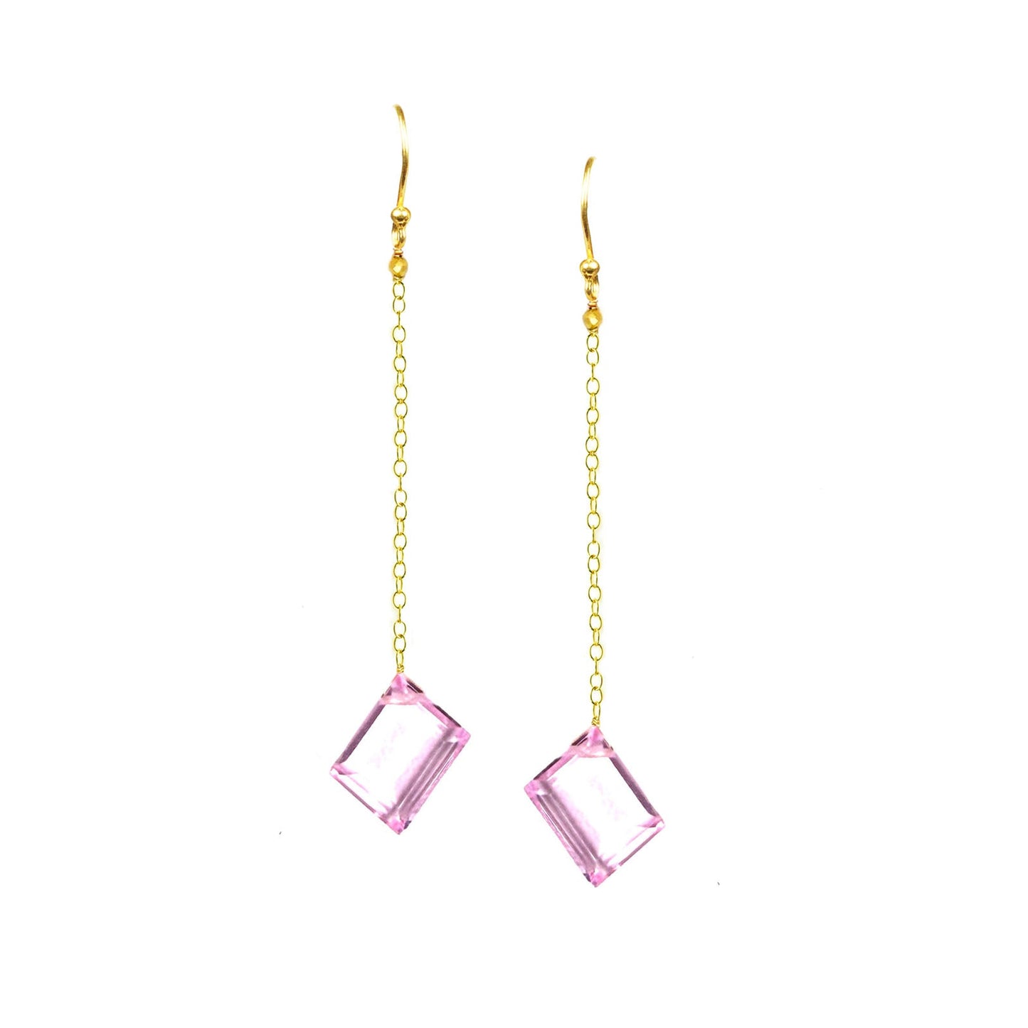 Pink Sapphire Long Dangle Earrings - One Color / One Size - Jewelry & Accessories - Earrings - Drop Earrings