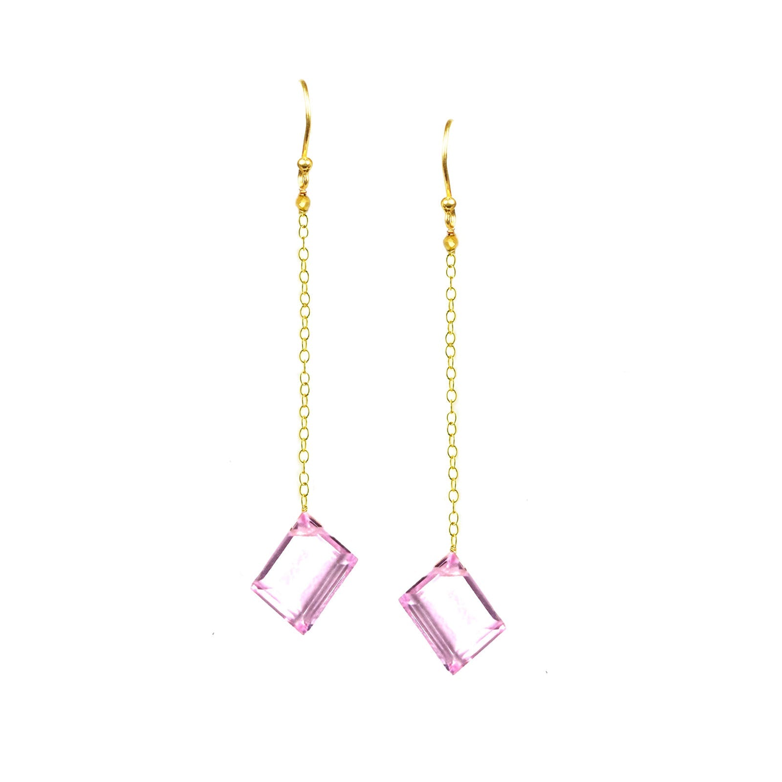 Pink Sapphire Long Dangle Earrings - One Color / One Size - Jewelry & Accessories - Earrings - Drop Earrings
