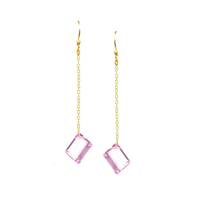 Pink Sapphire Long Dangle Earrings - One Color / One Size - Jewelry & Accessories - Earrings - Drop Earrings