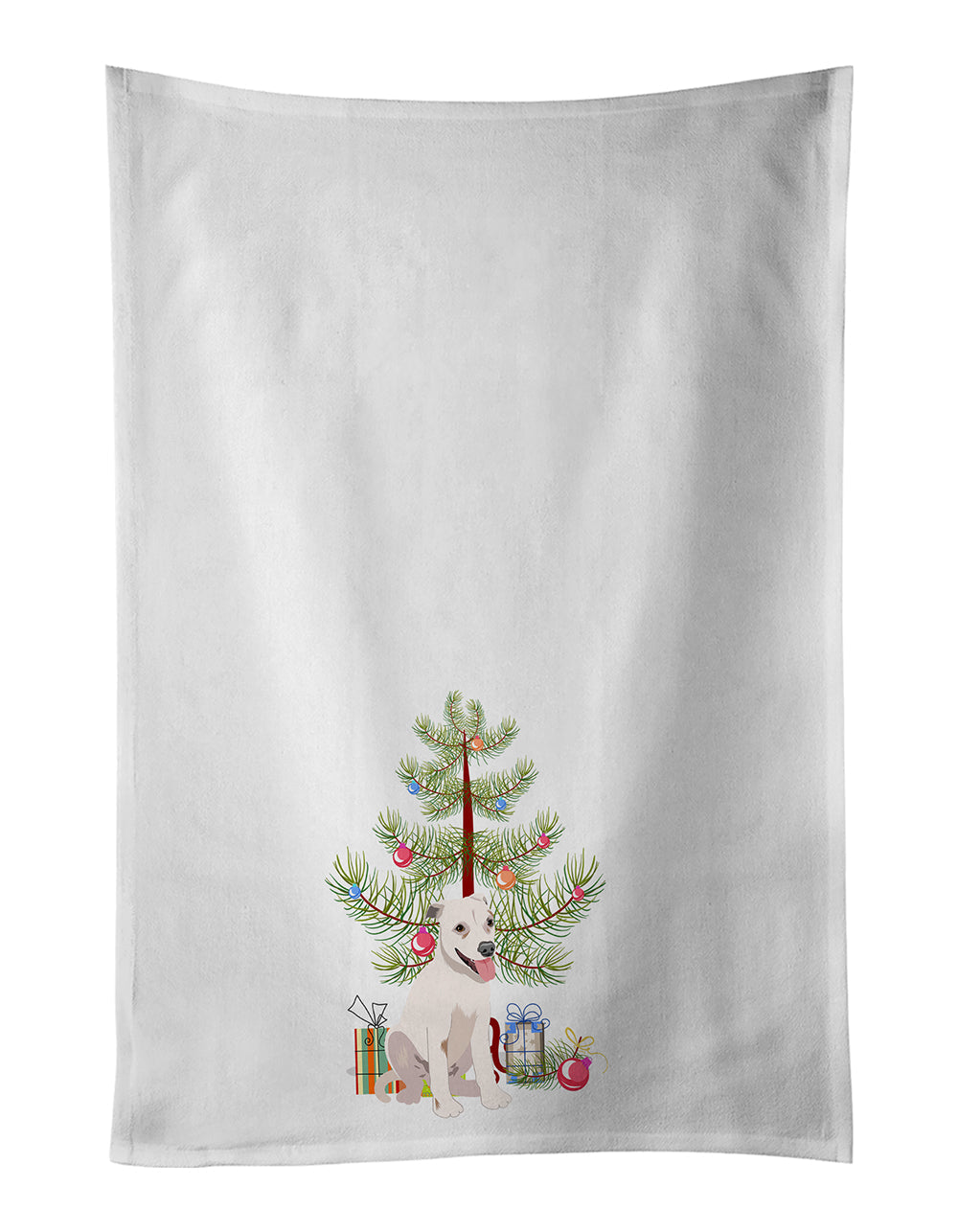 Pit Bull Puppy Christmas Kitchen Towel Set of 2 - One Color / One Size - Home & Garden - Home Textile - Towels