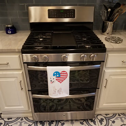 Pit Bull Puppy Patriotic Kitchen Towel Set of 2 - One Color / One Size - Home & Garden - Home Textile - Towels