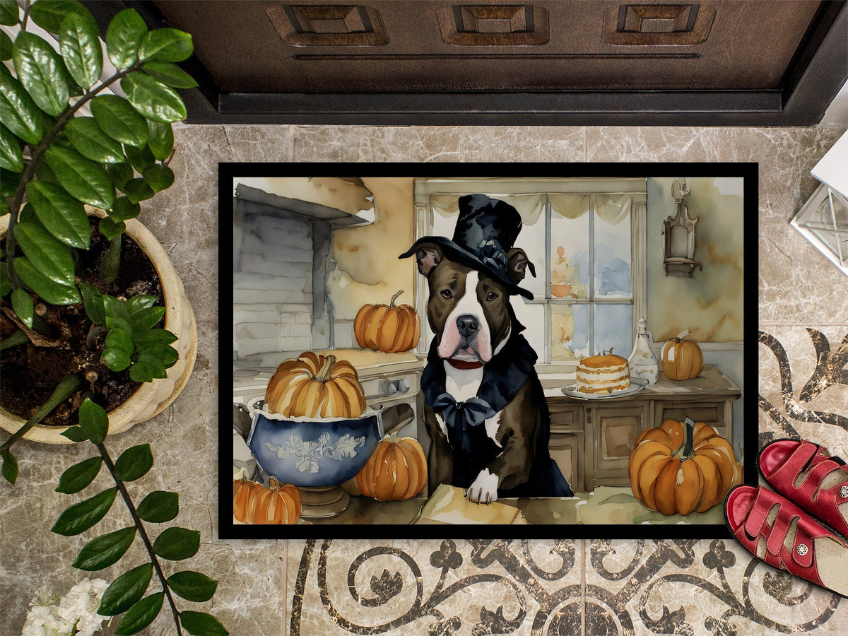 Pit Bull Terrier Fall Kitchen Pumpkins Doormat - One Color / One Size - Home & Garden - Home Textile - Carpets & Rugs