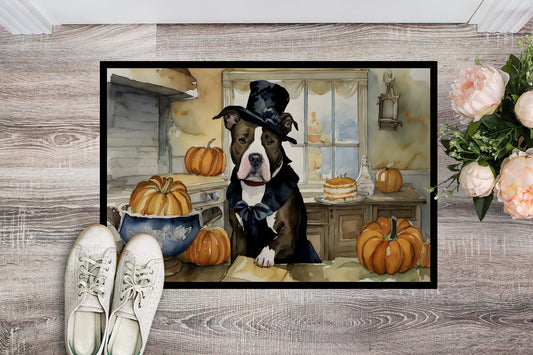 Pit Bull Terrier Fall Kitchen Pumpkins Doormat - One Color / One Size - Home & Garden - Home Textile - Carpets & Rugs