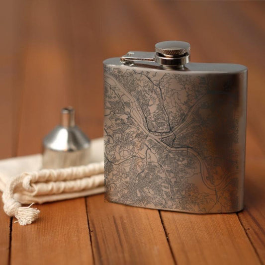 Pittsburgh - Pennsylvania Map Hip Flask - Drinkware