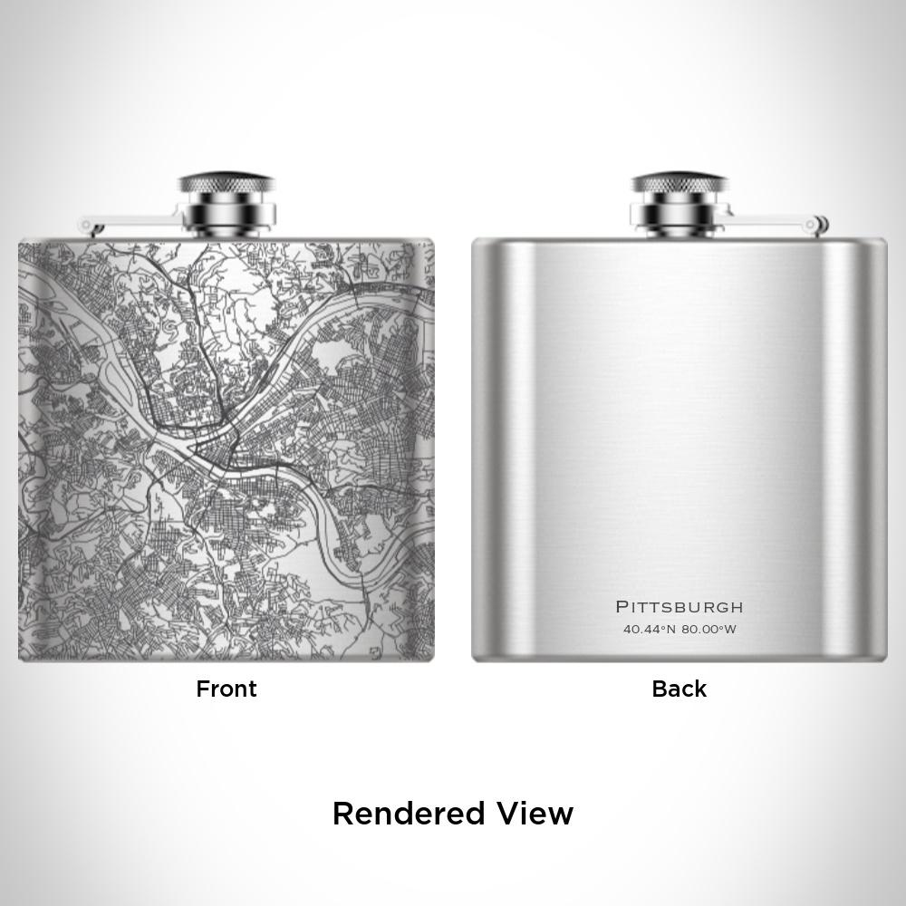 Pittsburgh - Pennsylvania Map Hip Flask - Drinkware