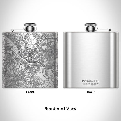 Pittsburgh - Pennsylvania Map Hip Flask - Drinkware