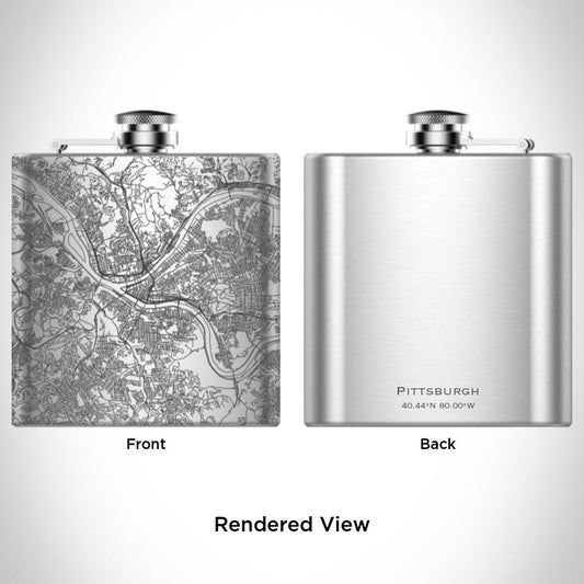 Pittsburgh - Pennsylvania Map Hip Flask - Drinkware