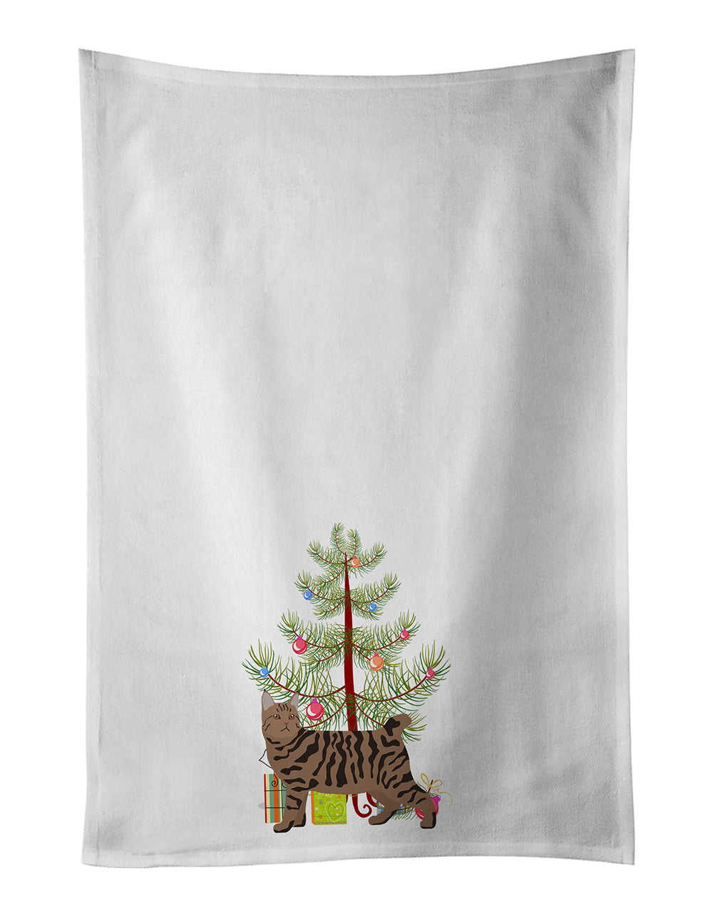 Pixie Bob Cat Christmas Kitchen Towel Set of 2 - One Color / One Size - Home & Garden - Home Textile - Towels