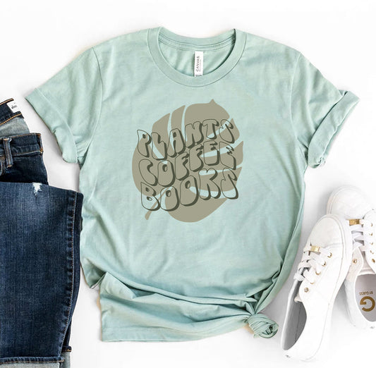 Plant Coffee Books T-Shirt - Women’s Fashion - Women’s Clothing - Tops & Tees - T-Shirts