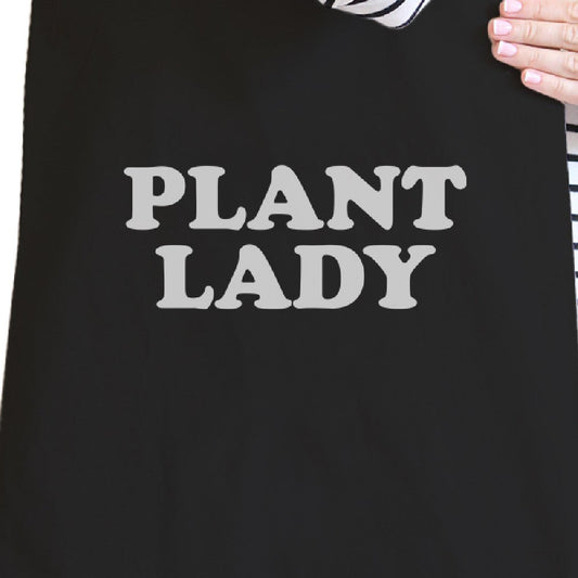 Plant Lady Black Washable Grocery Bag Unique Design Canvas Tote Bag - One Color / One Size - Bags & Luggage - Women’s