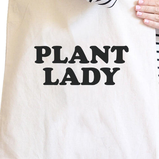 Plant Lady Natural Reusable Grocery Bag Cute Design Canvas Tote Bag - One Color / One Size - Bags & Luggage - Women’s