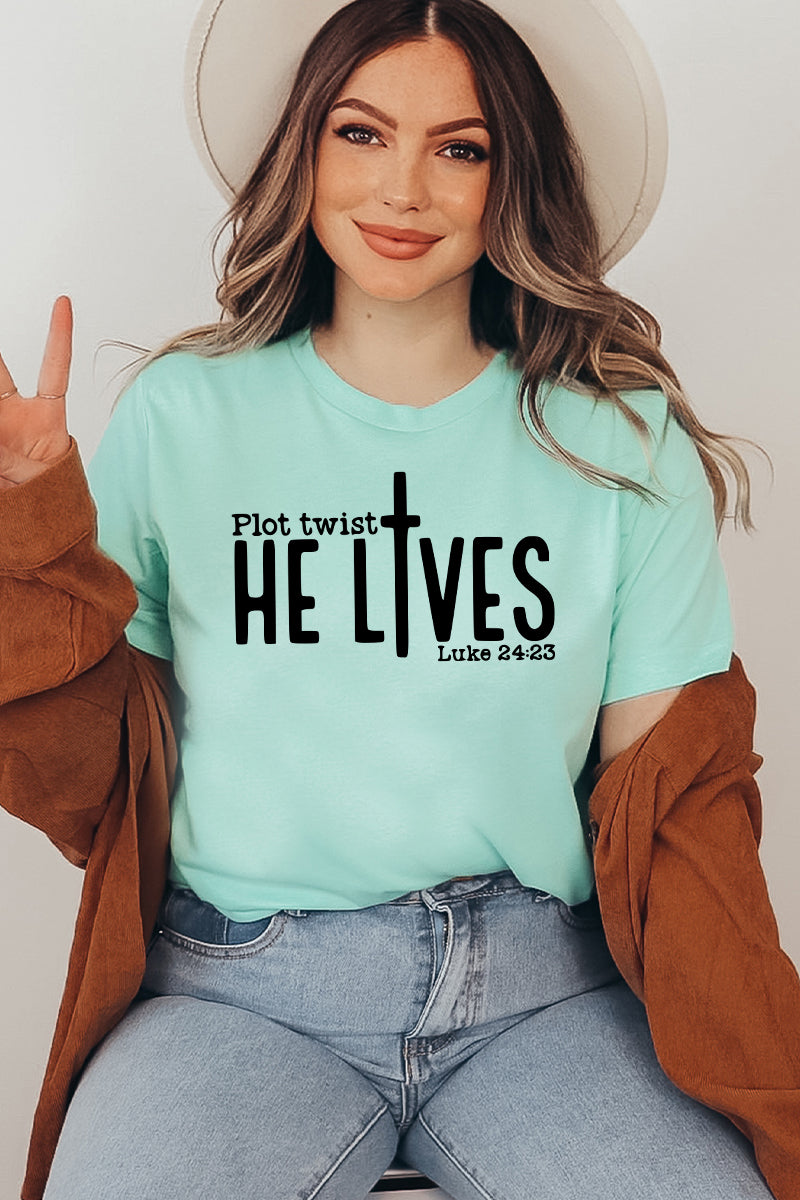 Plot Twist He Lives T-Shirt - Women’s Fashion - Women’s Clothing - Tops & Tees - T-Shirts
