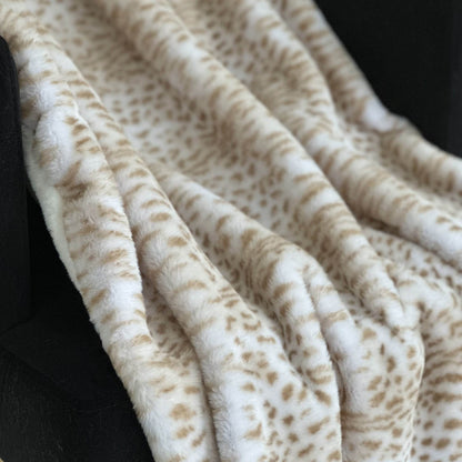 Plutus Brown Taupe Savannah Cat Faux Fur Luxury Throw Blanket - Home & Garden - Home Textile - Bedding
