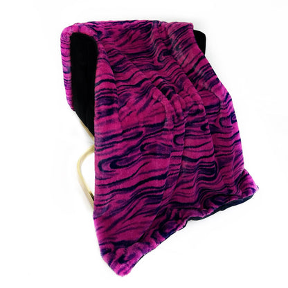 Plutus Fuchsia Black Galaxy Faux Fur Luxury Throw Blanket - Home & Garden - Home Textile - Bedding