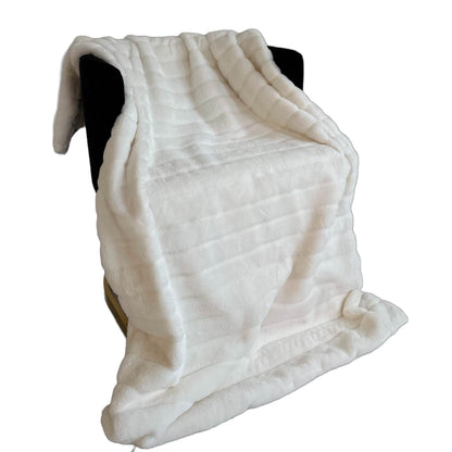Plutus Off White Soft Snow Faux Fur Luxury Throw Blanket - Home & Garden - Home Textile - Bedding