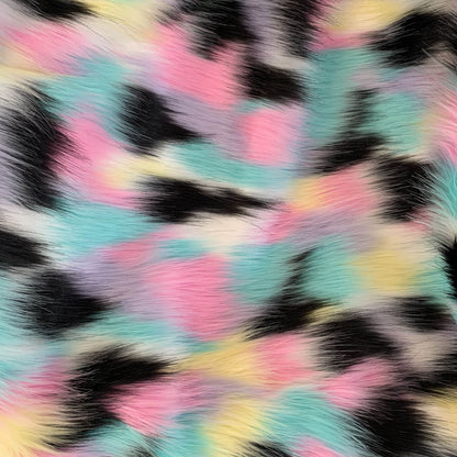 Plutus Pink Blue Black Yellow Exotic Faux Fur Luxury Throw Blanket - Home & Garden - Home Textile - Bedding