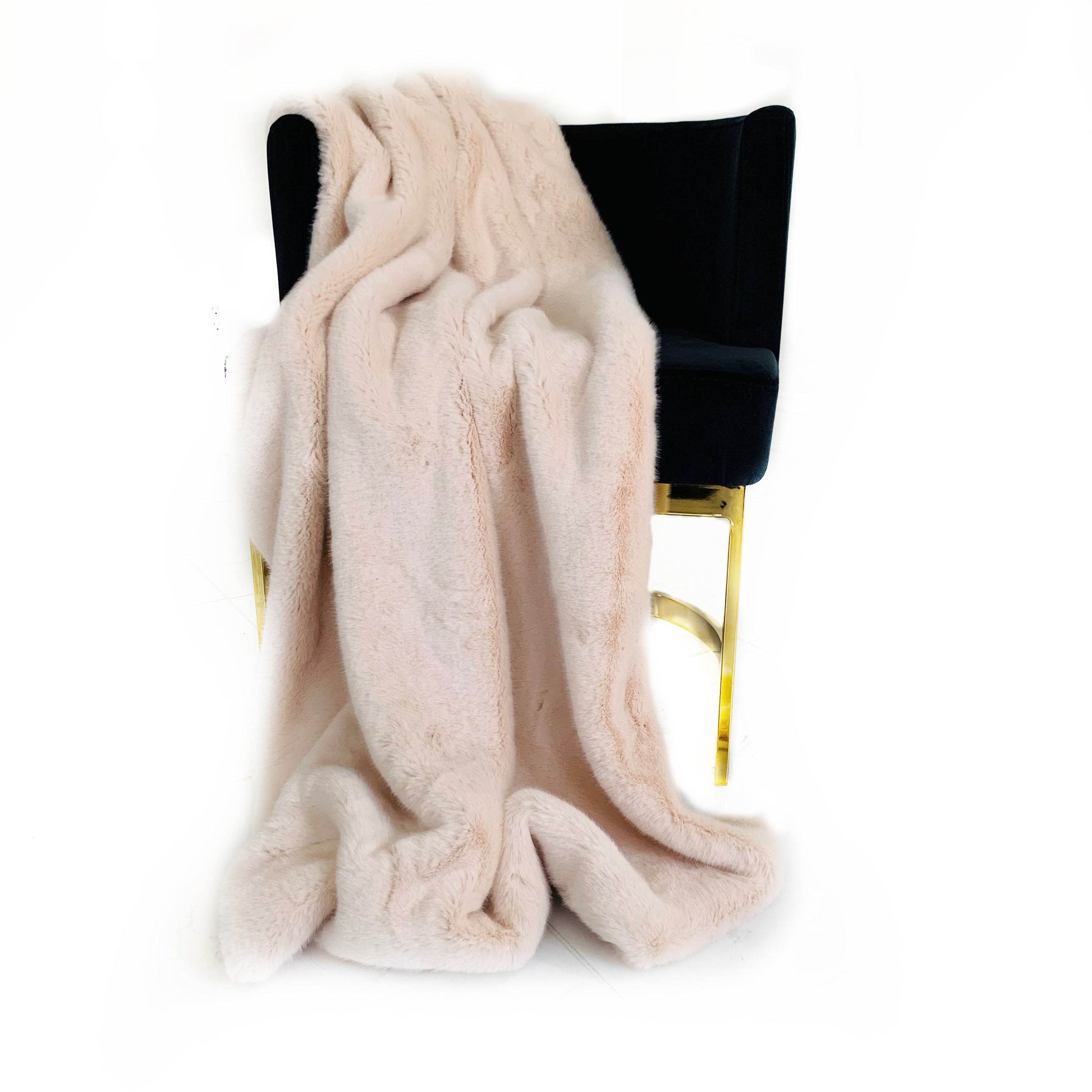 Plutus Pink Plush Faux Fur Luxury Throw Blanket - Home & Garden - Home Textile - Bedding