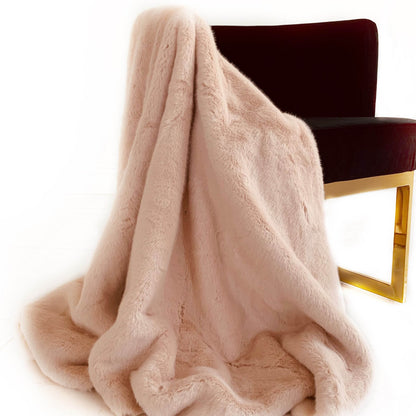 Plutus Pink Plush Faux Fur Luxury Throw Blanket - Home & Garden - Home Textile - Bedding