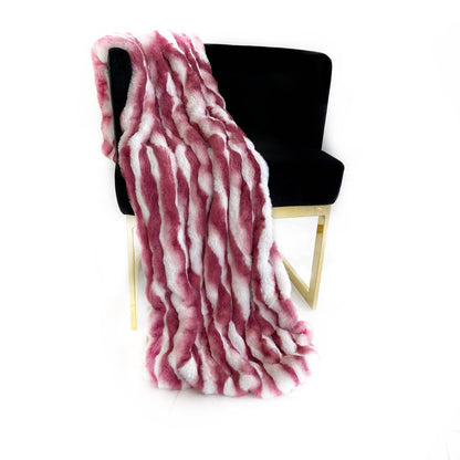 Plutus White Berry Snow Chinchilla Faux Fur Luxury Throw Blanket - Home & Garden - Home Textile - Bedding