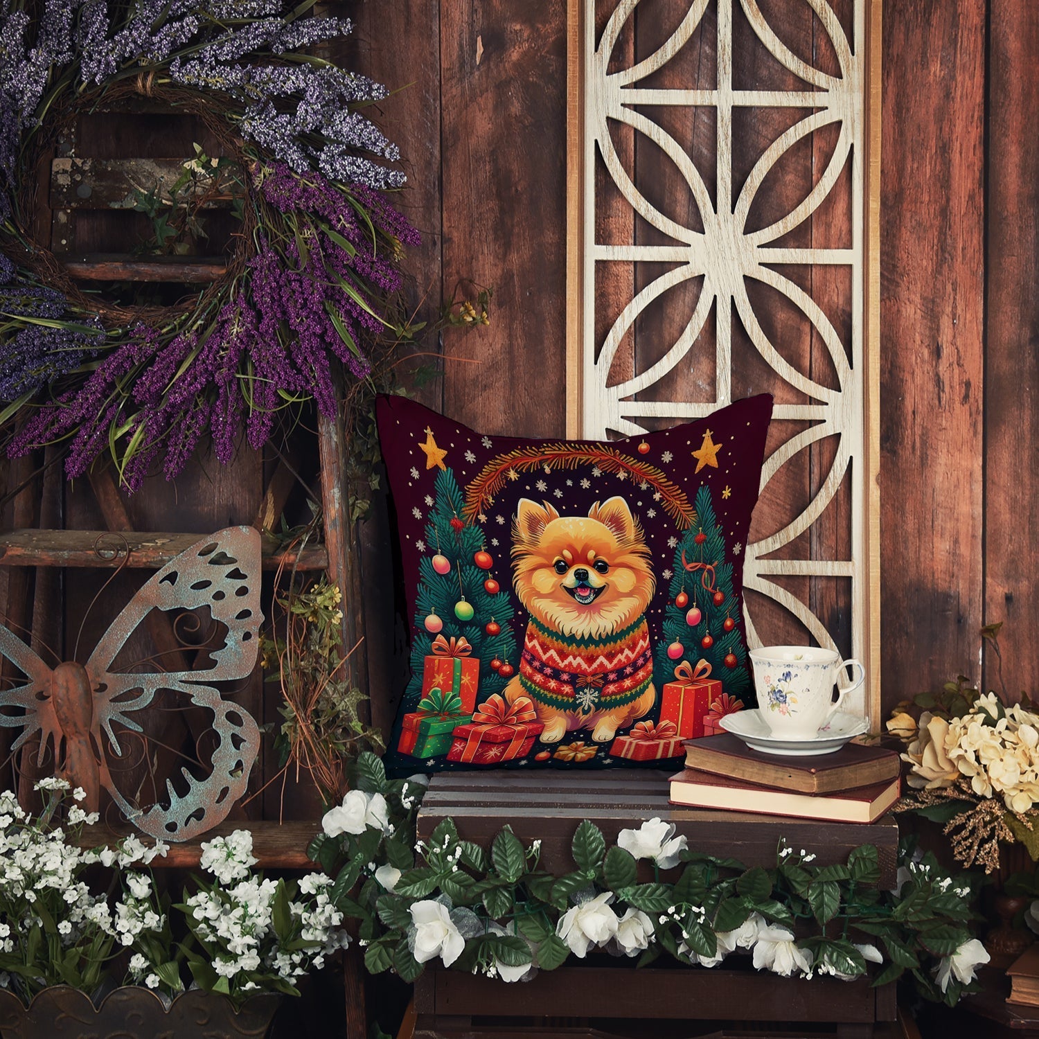 Pomeranian Christmas Throw Pillow - One Color / One Size - Home & Garden - Home Textile - Pillows