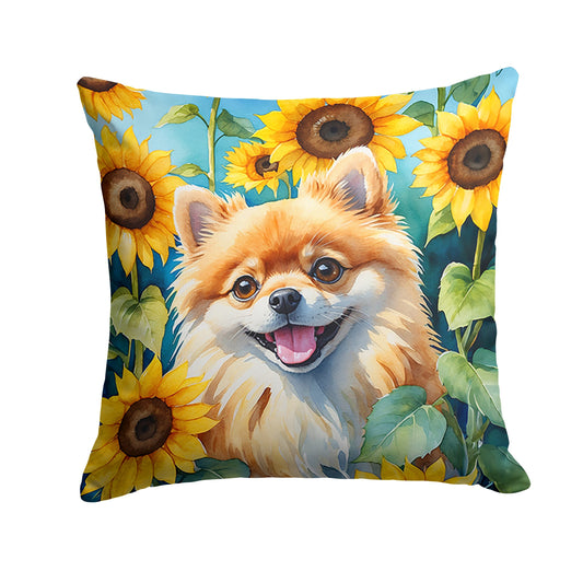 Pomeranian in Sunflowers Throw Pillow - One Color / One Size - Home & Garden - Home Textile - Pillows