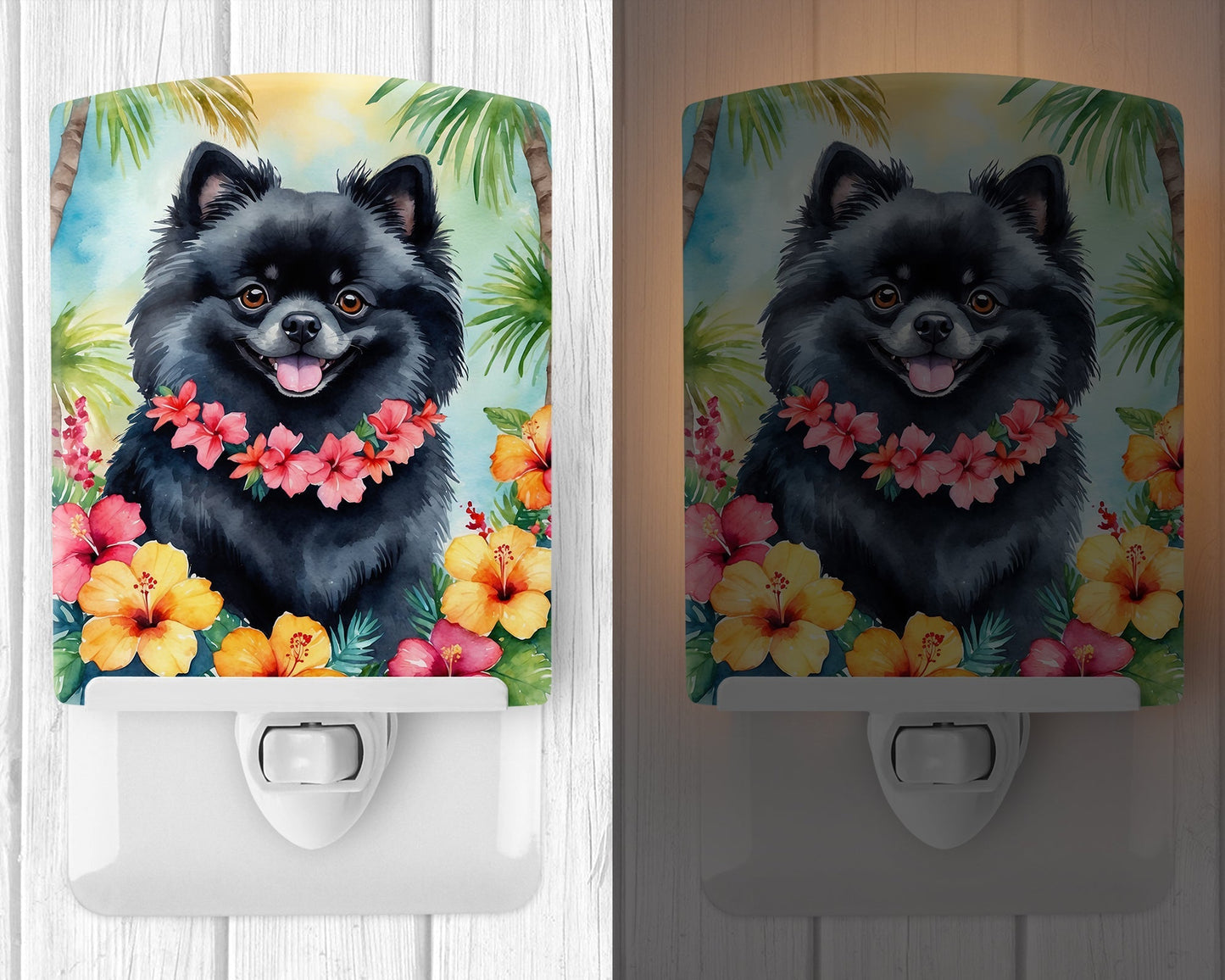 Pomeranian Luau Ceramic Night Light - One Color / One Size - Home & Garden - Home Improvement - Lights & Lighting