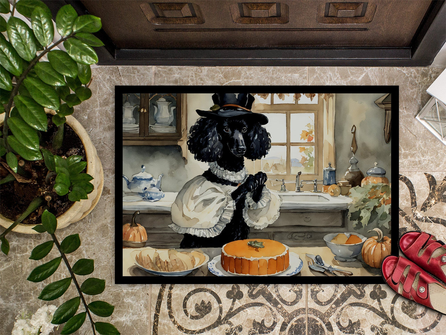 Poodle Fall Kitchen Pumpkins Doormat - One Color / One Size - Home & Garden - Home Textile - Carpets & Rugs