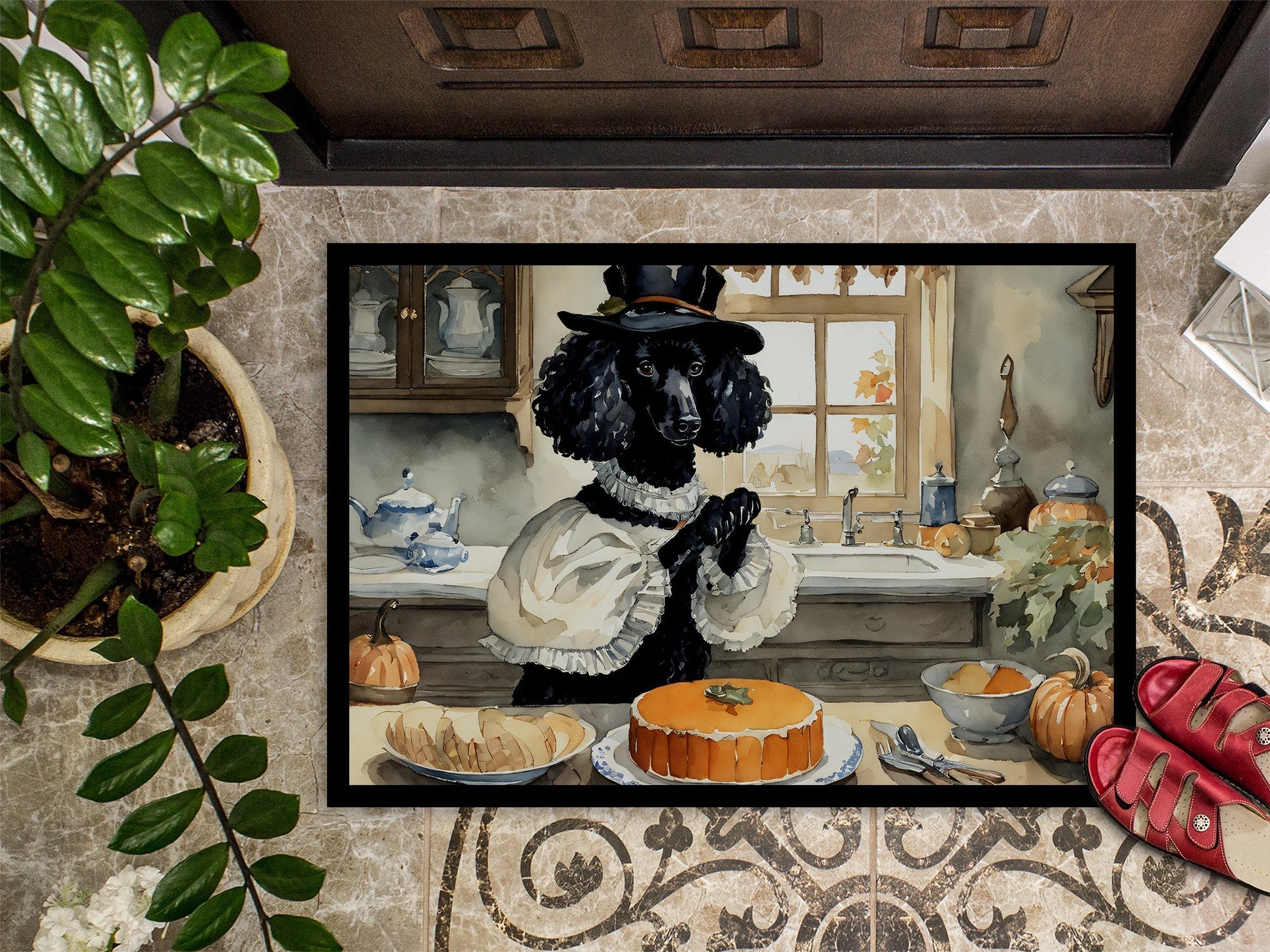 Poodle Fall Kitchen Pumpkins Doormat - One Color / One Size - Home & Garden - Home Textile - Carpets & Rugs