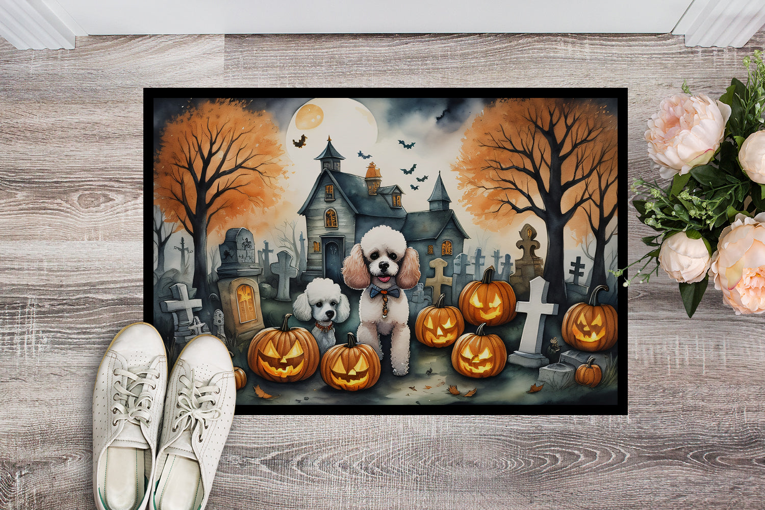 Poodle Spooky Halloween Doormat - One Color / One Size - Home & Garden - Home Textile - Carpets & Rugs