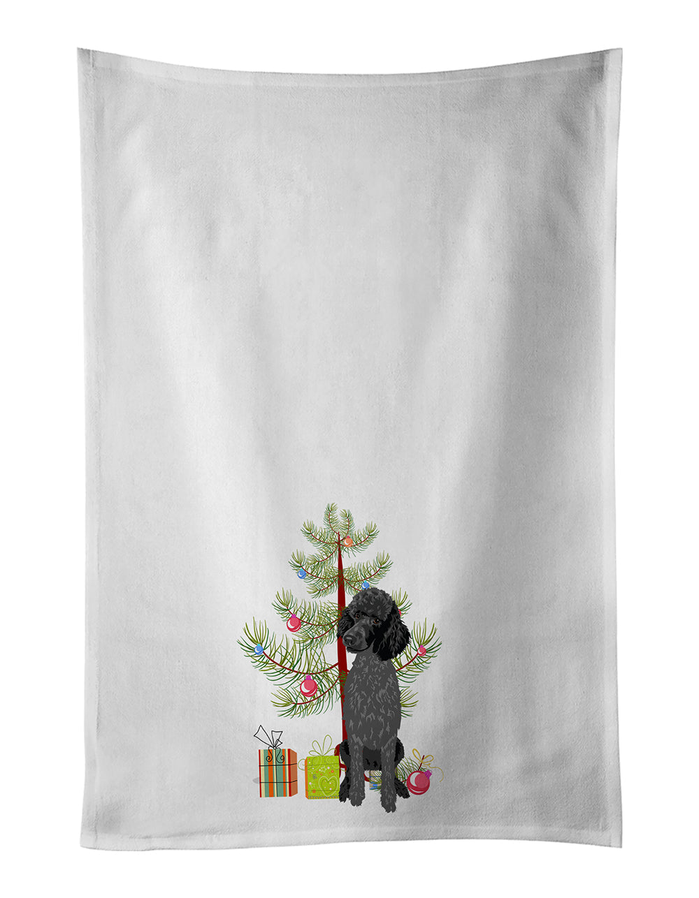 Poodle Standard Black Christmas Kitchen Towel Set of 2 - One Color / One Size - Home & Garden - Home Textile - Towels