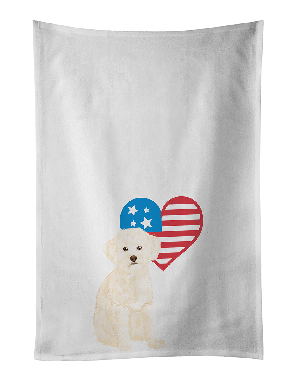 Poodle Toy Cream Patriotic Kitchen Towel Set of 2 - One Color / One Size - Home & Garden - Home Textile - Towels