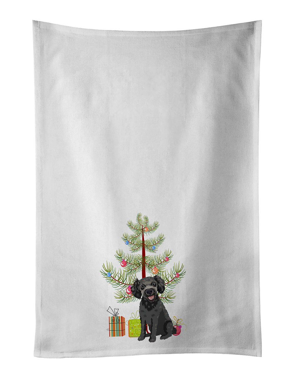 Poodle Toy Grey Christmas Kitchen Towel Set of 2 - One Color / One Size - Home & Garden - Home Textile - Towels