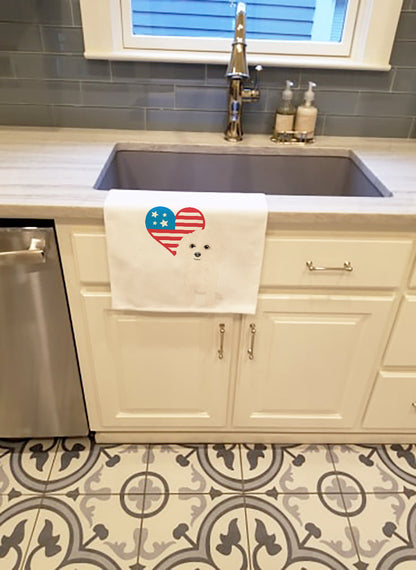 Poodle Toy White Patriotic Kitchen Towel Set of 2 - One Color / One Size - Home & Garden - Home Textile - Towels