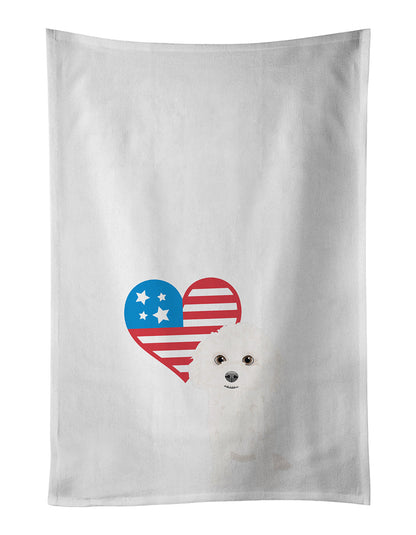 Poodle Toy White Patriotic Kitchen Towel Set of 2 - One Color / One Size - Home & Garden - Home Textile - Towels