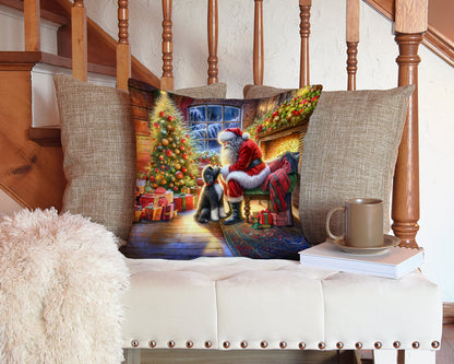 Portuguese Water Dog and Santa Claus Throw Pillow - One Color / One Size - Home & Garden - Home Textile - Pillows