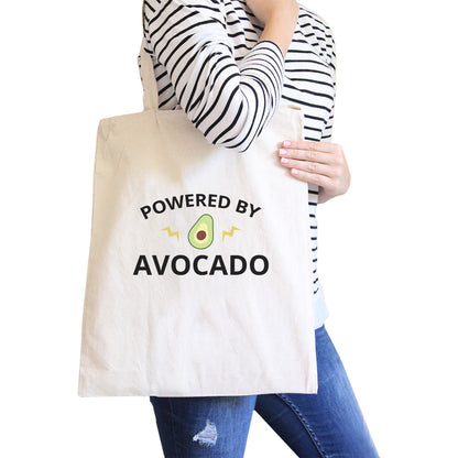 Powered by Avocado Natural Reusable Canvas Tote Cute Graphic Tote - One Color / One Size - Bags & Luggage - Women’s Bags