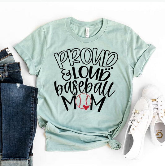 Proud & Loud Baseball Mom T-Shirt - Women’s Fashion - Women’s Clothing - Tops & Tees - T-Shirts