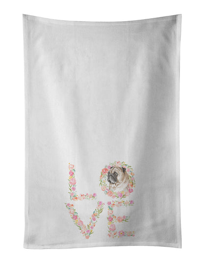 Pug #7 LOVE Kitchen Towel Set of 2 - One Color / One Size - Home & Garden - Home Textile - Towels