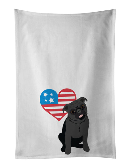 Pug Black #1 Patriotic Kitchen Towel Set of 2 - One Color / One Size - Home & Garden - Home Textile - Towels