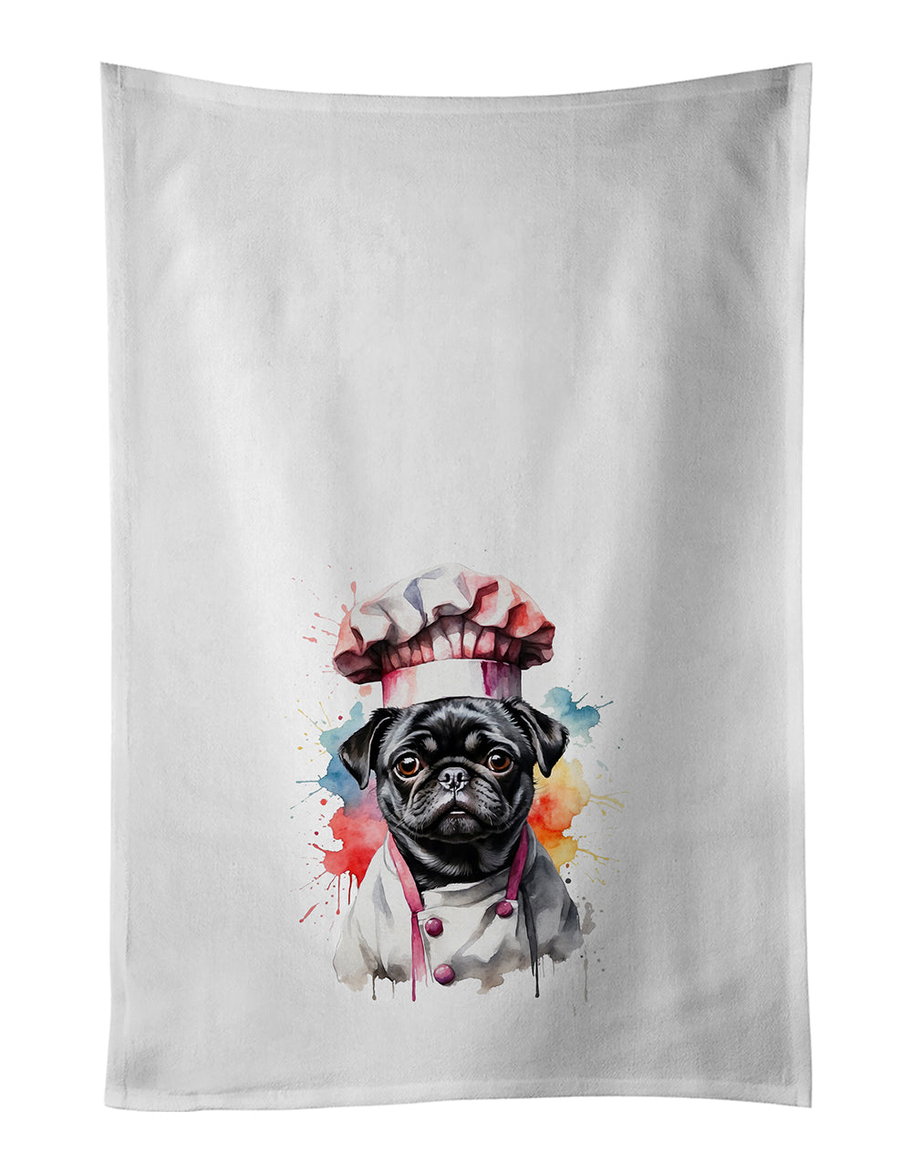 Pug Chef Kitchen Towel Set of 2 - One Color / One Size - Home & Garden - Home Textile - Towels