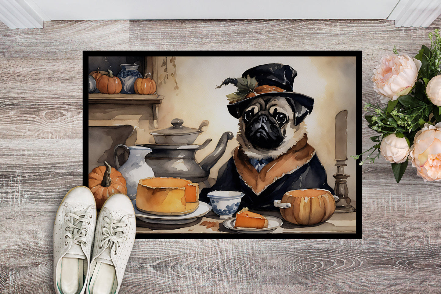 Pug Fall Kitchen Pumpkins Doormat - One Color / One Size - Home & Garden - Home Textile - Carpets & Rugs
