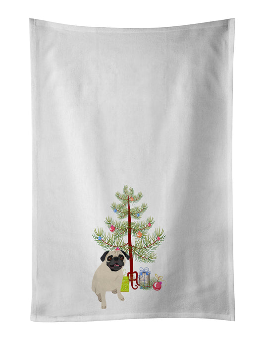 Pug Fawn #2 Christmas Kitchen Towel Set of 2 - One Color / One Size - Home & Garden - Home Textile - Towels