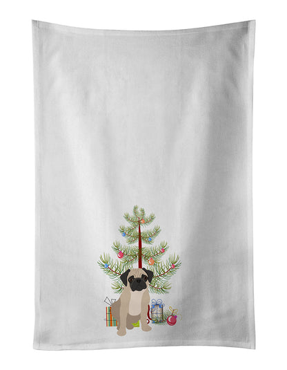Pug Fawn #3 Christmas Kitchen Towel Set of 2 - One Color / One Size - Home & Garden - Home Textile - Towels