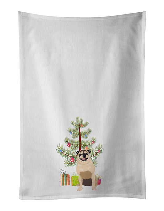 Pug Fawn #5 Christmas Kitchen Towel Set of 2 - One Color / One Size - Home & Garden - Home Textile - Towels