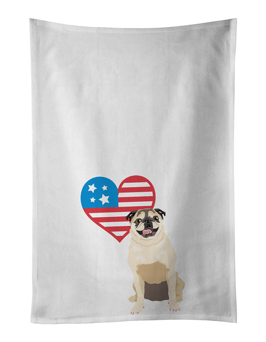 Pug Fawn #5 Patriotic Kitchen Towel Set of 2 - One Color / One Size - Home & Garden - Home Textile - Towels