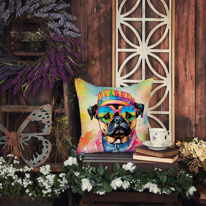 Pug Hippie Dawg Throw Pillow - One Color / One Size - Home & Garden - Home Textile - Pillows
