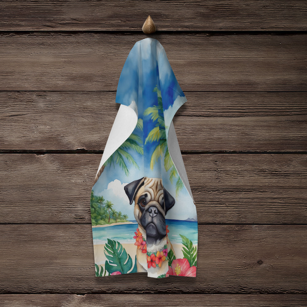 Pug Luau Kitchen Towel - One Color / One Size - Home & Garden - Home Textile - Towels