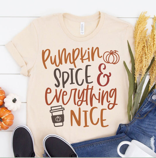 Pumpkin Spice Everything Nice Halloween T-Shirt - Women’s Fashion - Women’s Clothing - Tops & Tees - T-Shirts