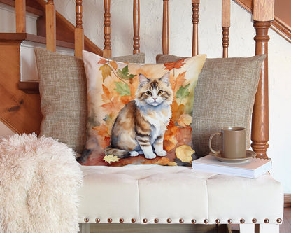 Ragamuffin Cat in Fall Leaves Throw Pillow - One Color / One Size - Home & Garden - Home Textile - Pillows