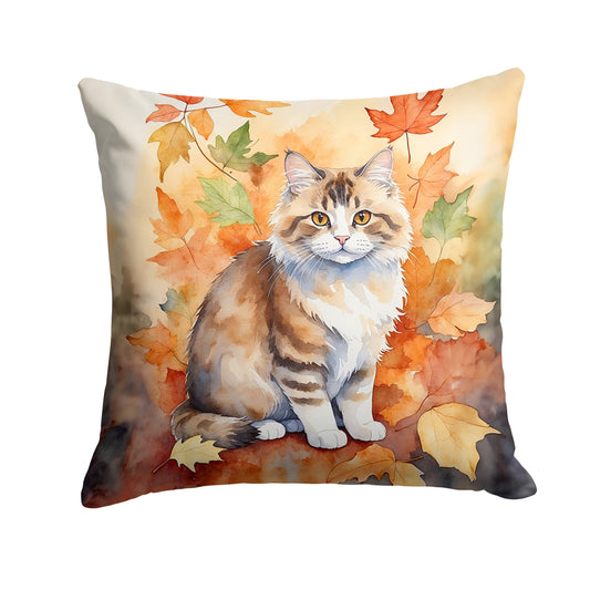 Ragamuffin Cat in Fall Leaves Throw Pillow - One Color / One Size - Home & Garden - Home Textile - Pillows